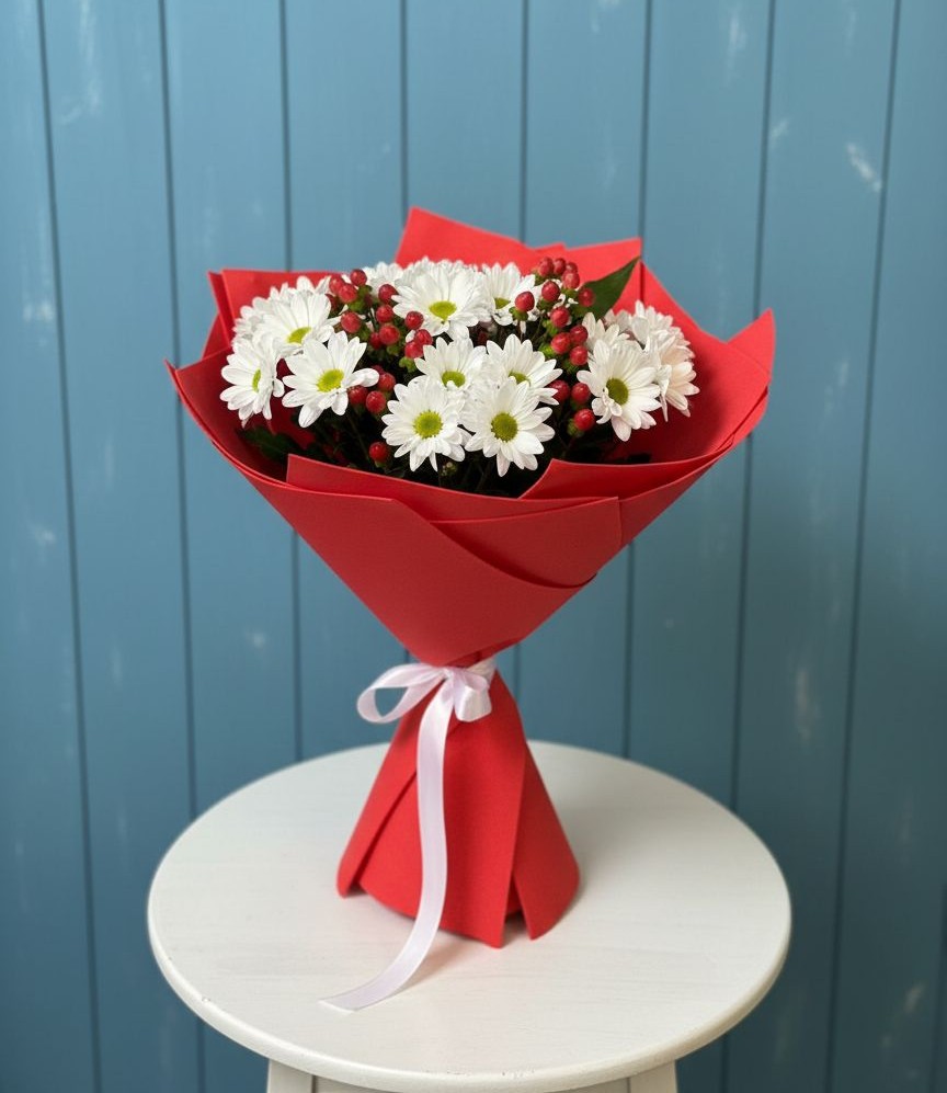 Букет цветов из: Хризантемы в Поселок пансионат Клязьминское водохранилище