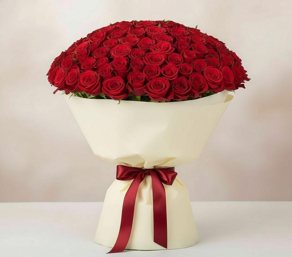 Букет 101 Красная роза Милано в Поселок пансионат Клязьминское водохранилище