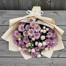 Букет цветов из:  Розы и Хризантемы в Поселок пансионат Клязьминское водохранилище