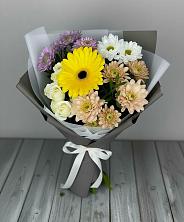 Букет цветов из:  Розы, Герберы и Хризантемы в Поселок пансионат Клязьминское водохранилище