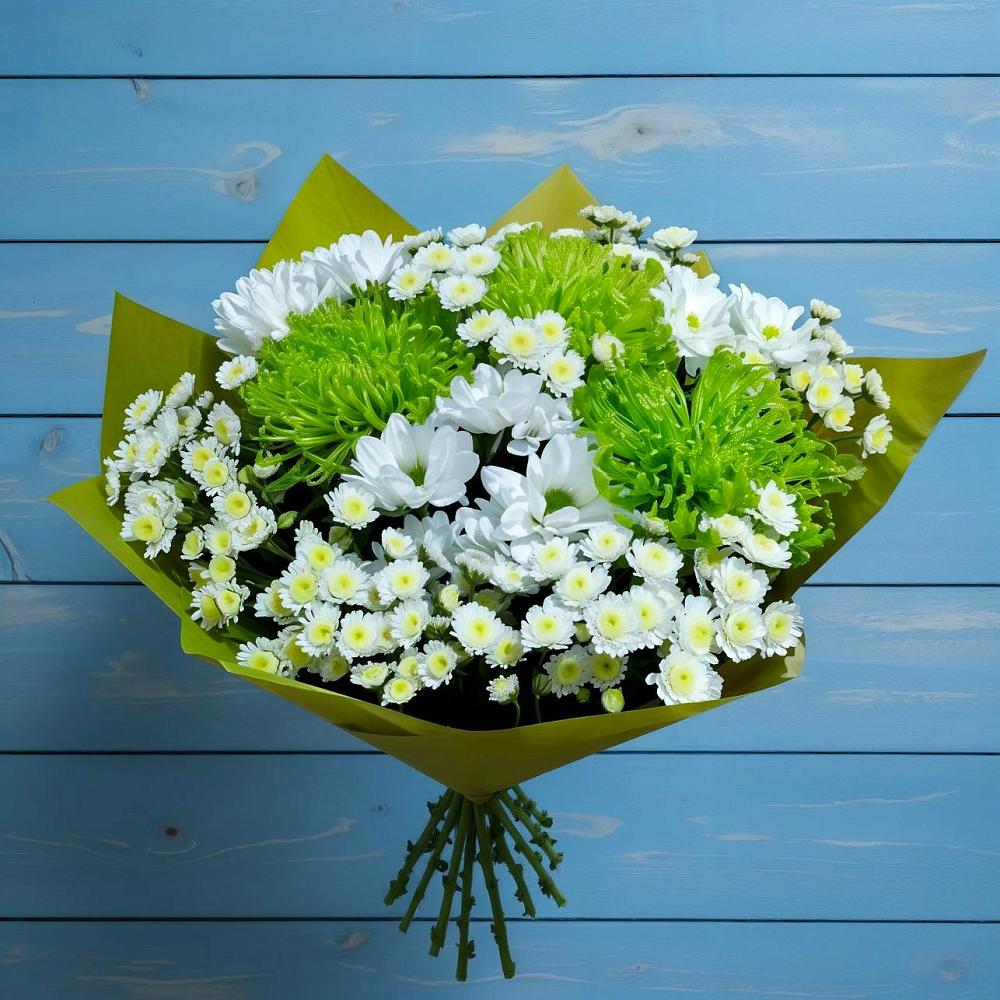Букет цветов из: Хризантемы в Поселок пансионат Клязьминское водохранилище