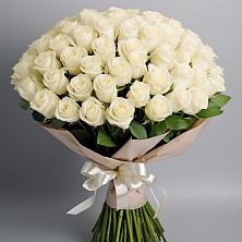 Букет 101 беля роза Белоснежка в Поселок пансионат Клязьминское водохранилище