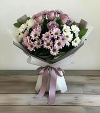 Букет цветов из:  Хризантемы и Розы в Поселок пансионат Клязьминское водохранилище