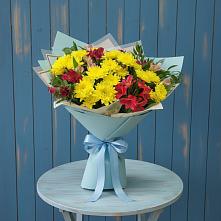 Букет цветов из:  Альстромерии и Хризантемы в Поселок пансионат Клязьминское водохранилище