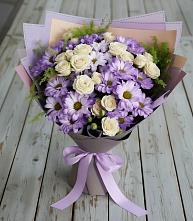 Букет цветов из:  Хризантемы и Розы #REPLACE_PRED# Поселок пансионат Клязьминское водохранилище