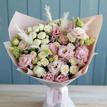 Букет цветов из:  Альстромерии и Розы в Поселок пансионат Клязьминское водохранилище