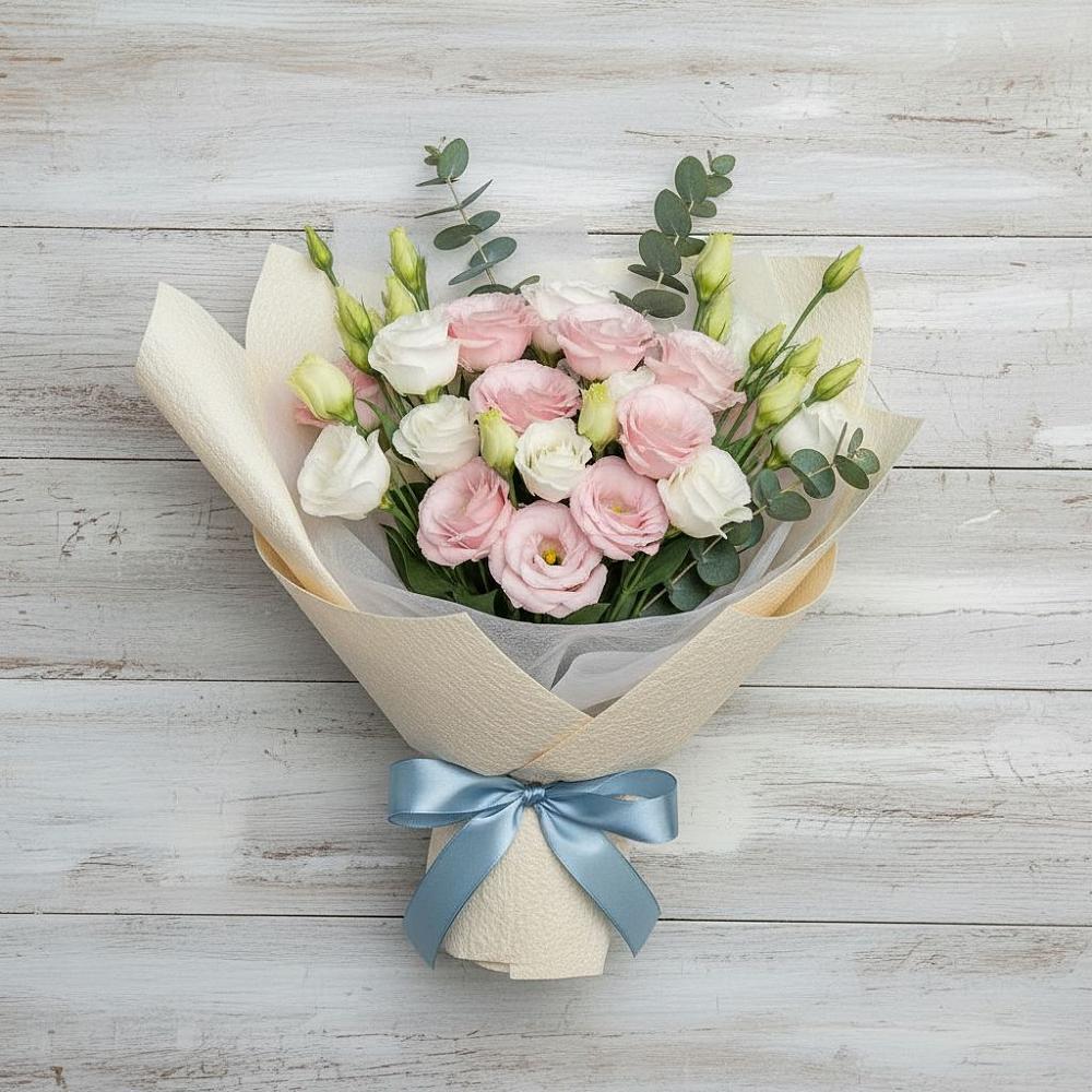 Букет цветов из: Лизиантусы в Поселок пансионат Клязьминское водохранилище